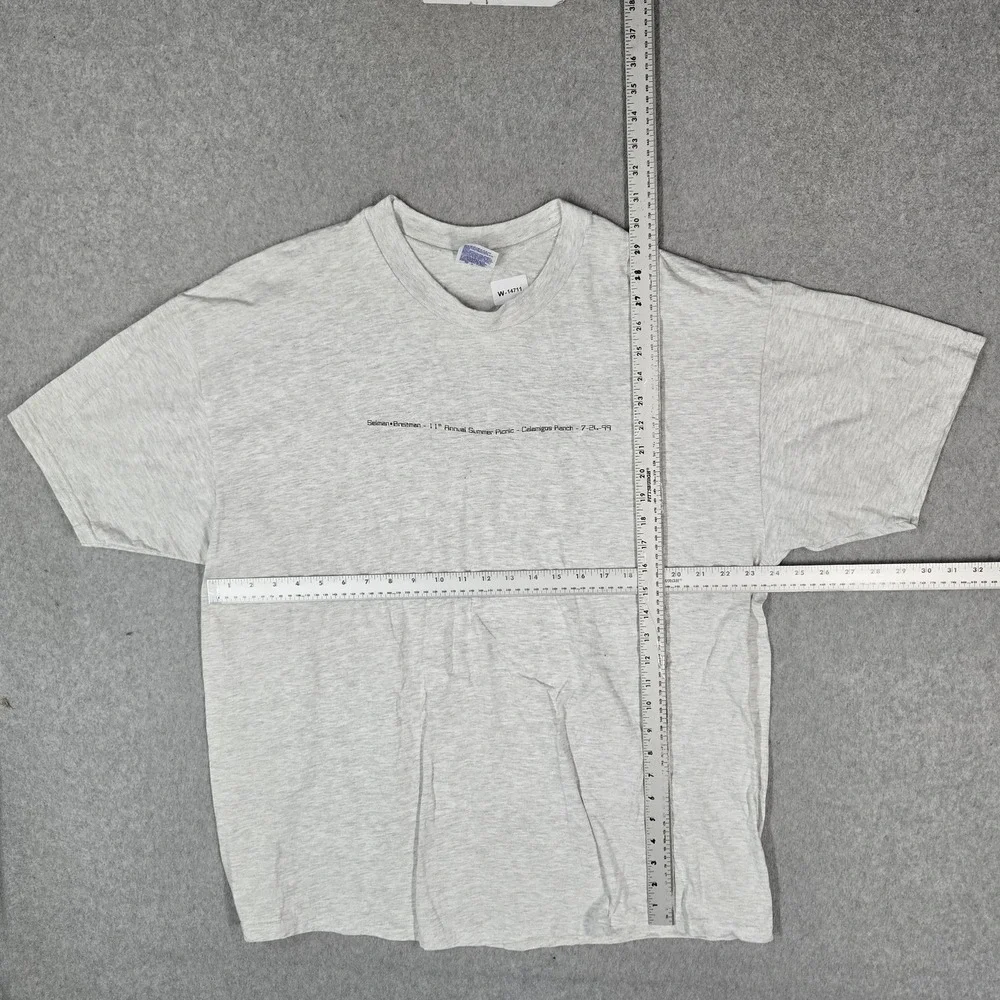 VINTAGE Countdown to 2000 Men Shirt 2XL Gray Graphic Print Short Sleeve Tee READ